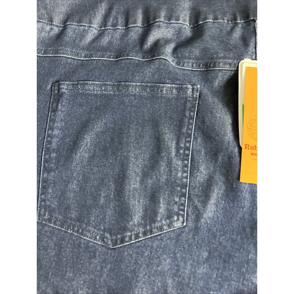 Ruby Rd. Women's Ankle Pants Size 24W Key Items Tencel Frayed Hem Dark Blue B40 - Picture 15 of 16